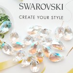 SWAROVSKI 6106 Pear Shape Pendant 22mm Crystal Shimmer (001 SHIM) (x1) 
