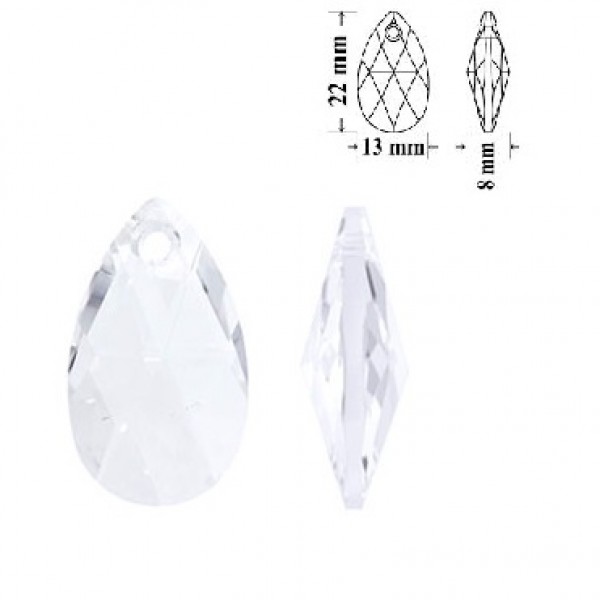 SWAROVSKI 6106 Pear Shape Pendant 22mm Crystal (x1) 