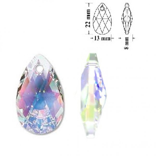 SWAROVSKI 6106 Pear Shape Pendant 22mm Crystal AB (x1) 