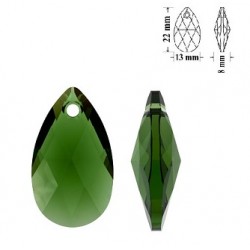 SWAROVSKI 6106 Pear Shape Pendant 22mm Dark Moss Green (x1) 