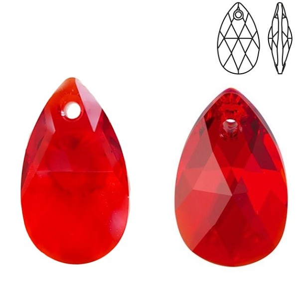 SWAROVSKI 6106 Pear shaped Pendant 22mm Light Siam (227) (x1)