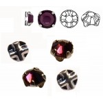 Amethyst F ss12 SWAROVSKI 53100 Rose Montees Silver Brushed (x10)