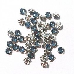 Denim Blue F ss12 SWAROVSKI 53100 Rose Montees Silver Brushed (x10)