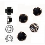 Jet ss12 SWAROVSKI 53100 Rose Montees Silver Brushed (x10)