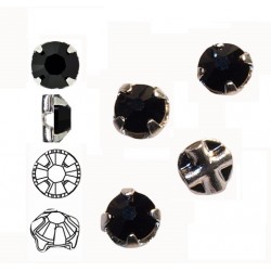 Jet ss12 SWAROVSKI 53100 Rose Montees Silver Brushed (x10)