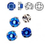 Sapphire F ss12 SWAROVSKI 53100 Rose Montees Silver Brushed (x10)