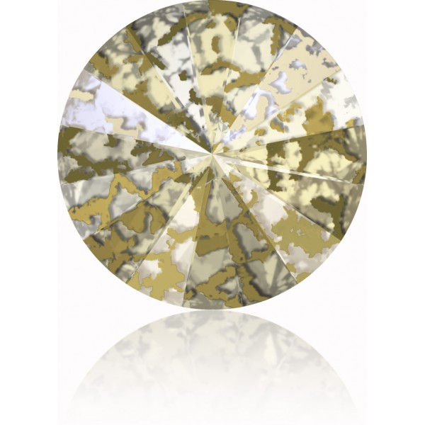 SWAROVSKI Rivoli 14mm Crystal Gold Patina F (x1)