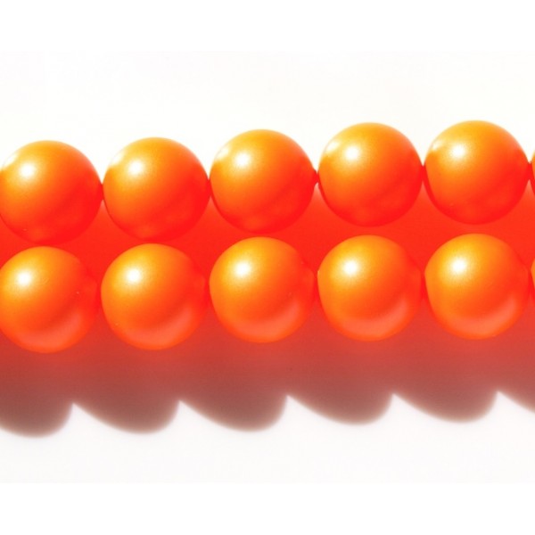 Crystal Neon Orange Pearl 6mm  (001 733) (x10)