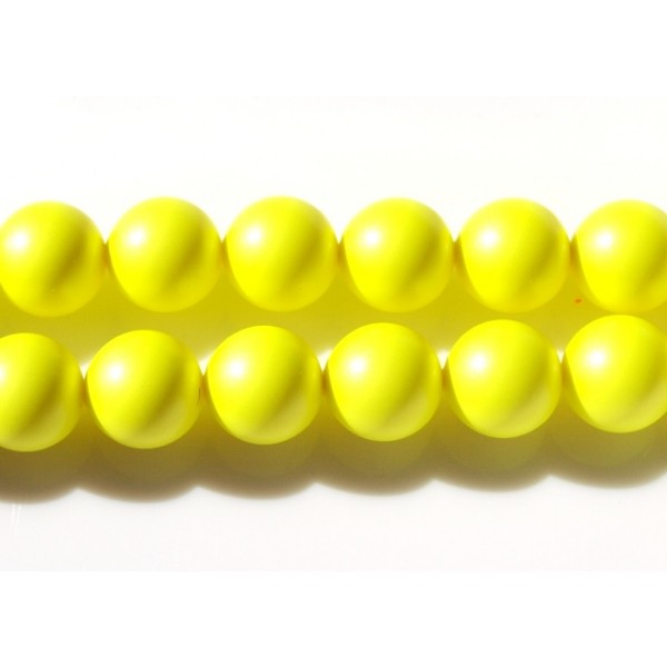 Crystal Neon Yellow Pearl 12mm  (001 734) (x1)