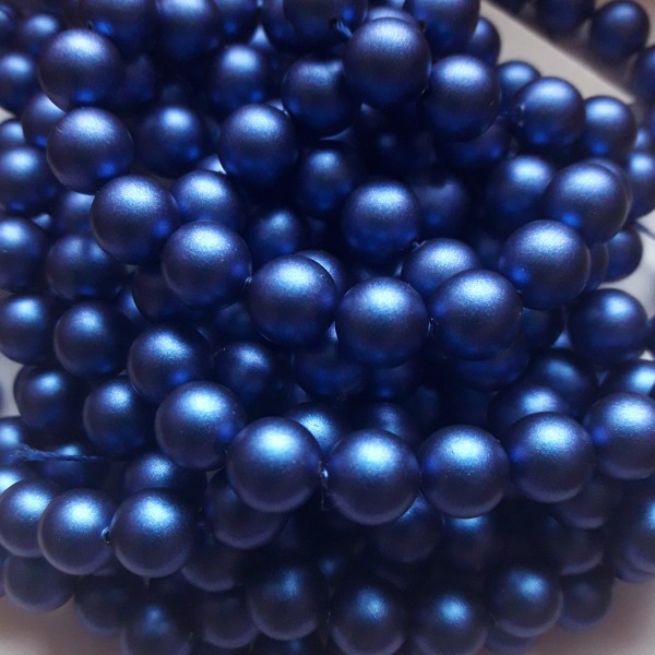 Crystal (001) Iridescent Dark Blue Pearl 6mm (949) (x10)