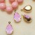 4320 14x10mm Rose Water Opal F Pear shape Fancy stone ietvarā ar cilpu, zelta p.(x1)