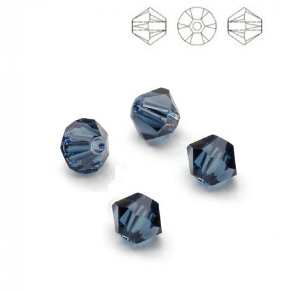 SWAROVSKI 5328 Bicone 4mm Montana Blue (x10)