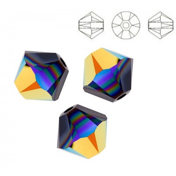 SWAROVSKI 5328 Bicone 4mm Jet AB (x10)