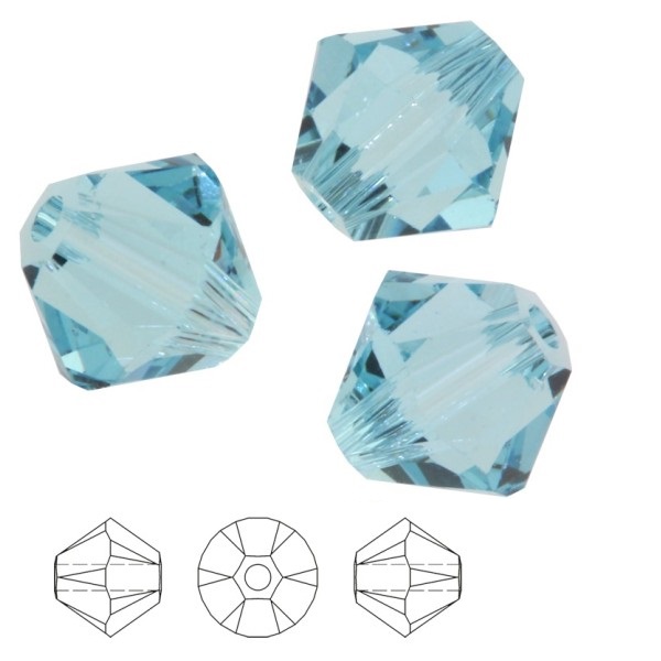 SWAROVSKI 5328 Bicone 3mm Aquamarine (x10)