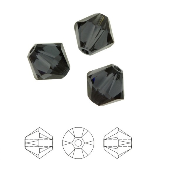 SWAROVSKI 5328 Bicone 4mm Graphite  (x10)
