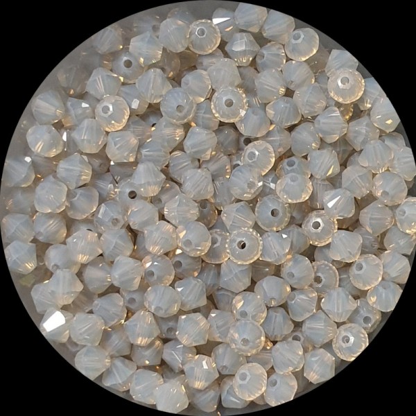 SWAROVSKI 5328 Bicone 4mm Light Grey Opal (x10)