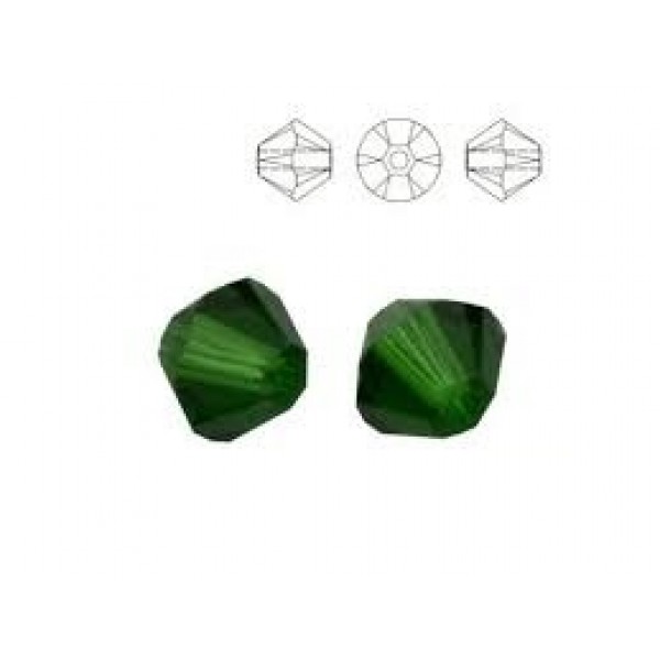 SWAROVSKI 5328 Bicone 4mm Dark Moss Green (x10)