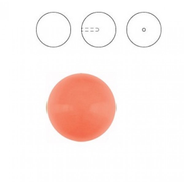 Half Drilled Crystal Coral Pearl 8mm (001 816) (x1)
