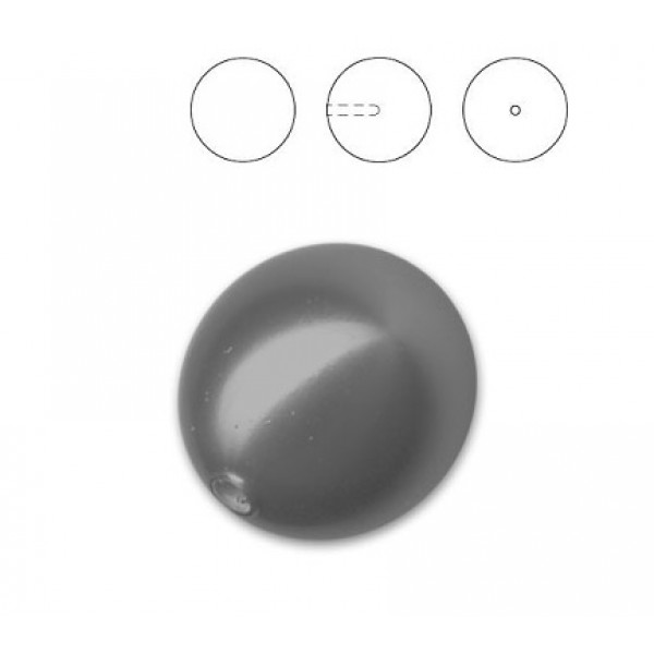 Half Drilled Crystal Black Pearl 8mm (001 298) (x1)