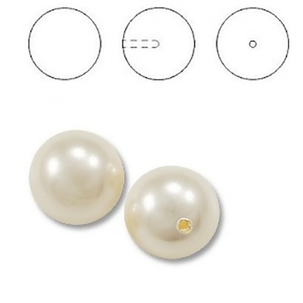 Half Drilled Crystal Creamrose Light Pearl 8mm (001 618) (x1)