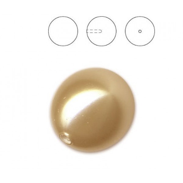 Half Drilled Crystal Vintage Gold Pearl 8mm (001 651) (x1)