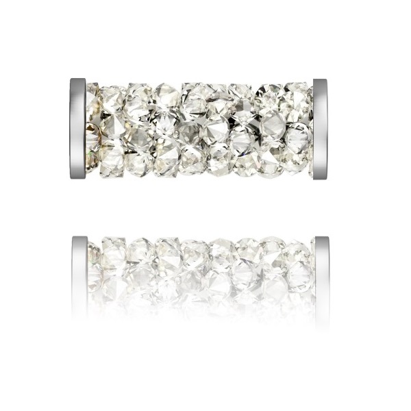 SWAROVSKI 5950 Fine Rocks Tube 15mm 001MOL Steel (x1)
