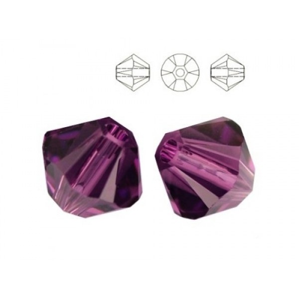 SWAROVSKI 5328 Bicone 6mm Amethyst (x10)