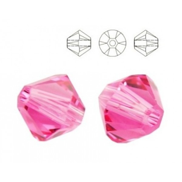 SWAROVSKI 5328Bicone 6mm Rose (x10)