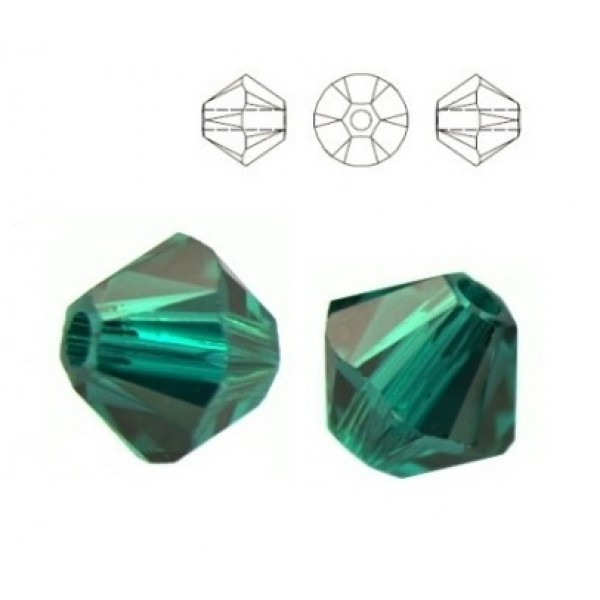 SWAROVSKI 5328 Bicone 6mm Emerald (x10)