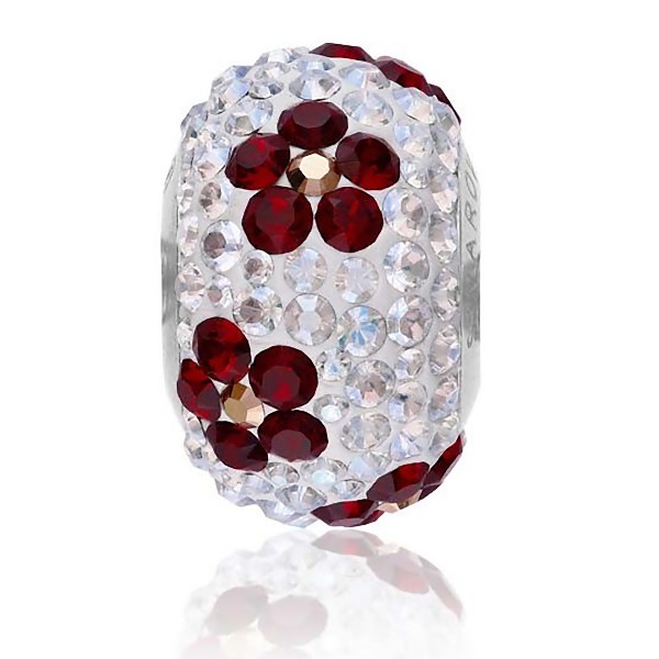 SWAROVSKI BeCharmed Pave "Flower" Bead Crystal (001) Siam (208) (x1)