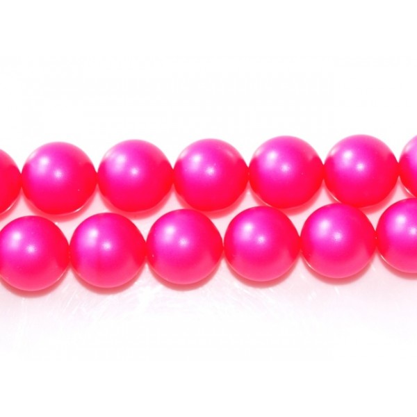 Crystal Neon Pink Pearl 8mm  (001 732) (x10)