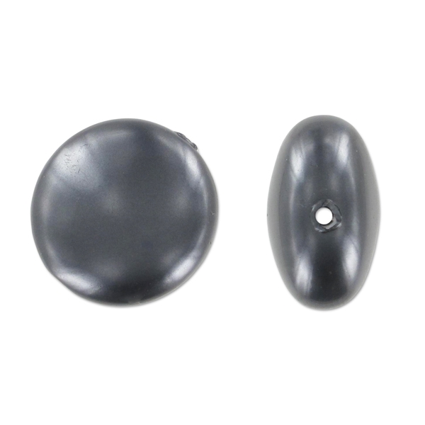 5860 10mm Crystal Black Coin Pearl (001 295) (x1)