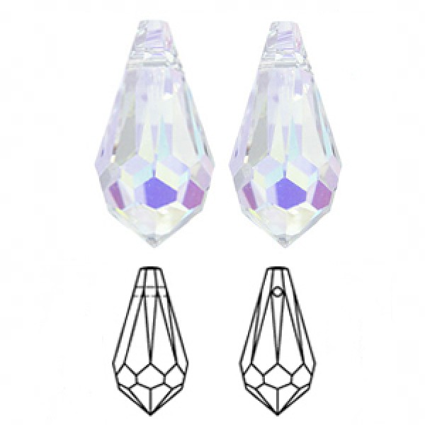 SWAROVSKI 6000 Teardrop Pendant 11x5.5mm Crystal AB (x1)