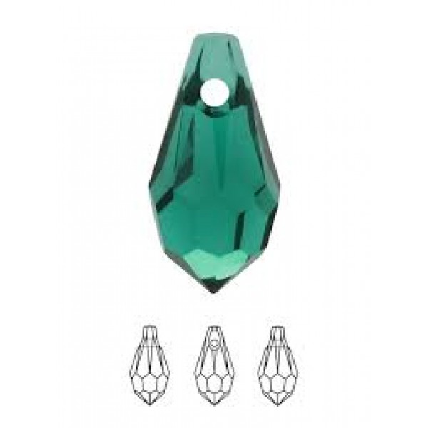 SWAROVSKI 6000 Teardrop Pendant 11x5.5mm  Emerald (x1)