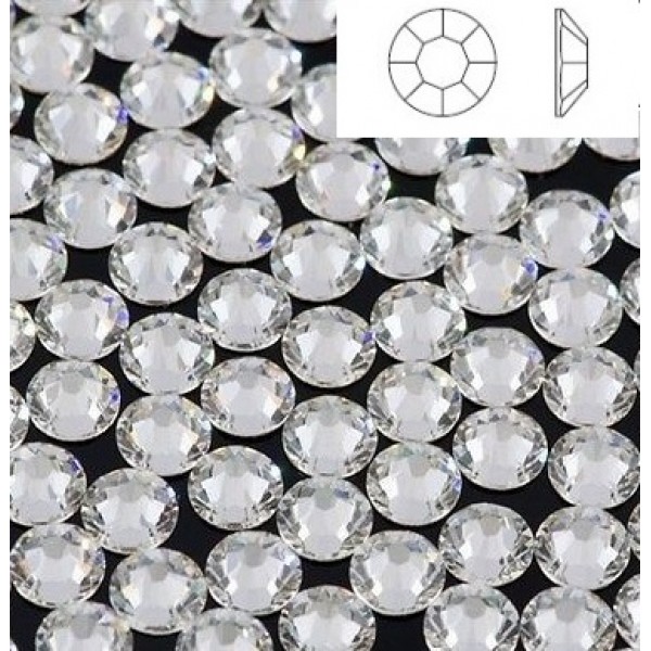 Crystal F ss3 SWAROVSKI 2000 Rose Flat Back Non-Hotfix (x10)