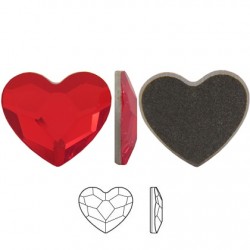 2808 Heart Flat Back 6mm Light Siam (227) F (x1)