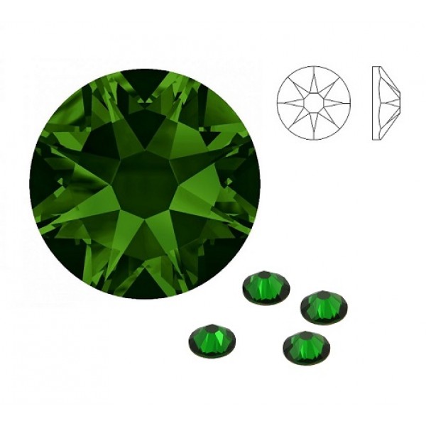 Dark Moss Green F ss30 SWAROVSKI 2088 Xirius Rose Flat Back Non-Hotfix (x1)