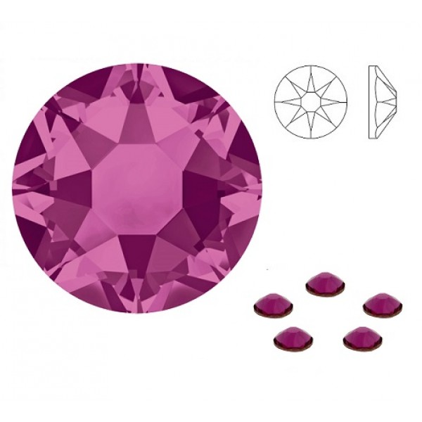 Fuchsia F ss30 SWAROVSKI 2088 Xirius Rose Flat Back Non-Hotfix (x1)