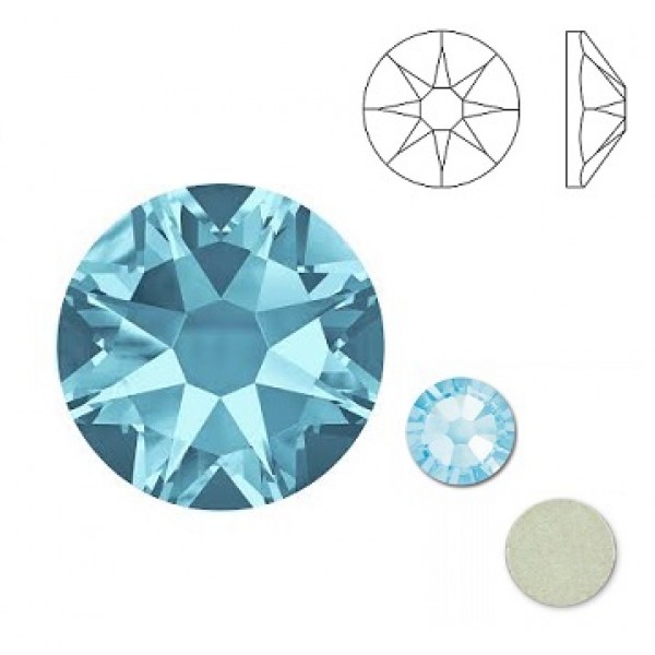 Aquamarine F ss30 SWAROVSKI 2088 Xirius Rose Flat Back Non-Hotfix (x1)