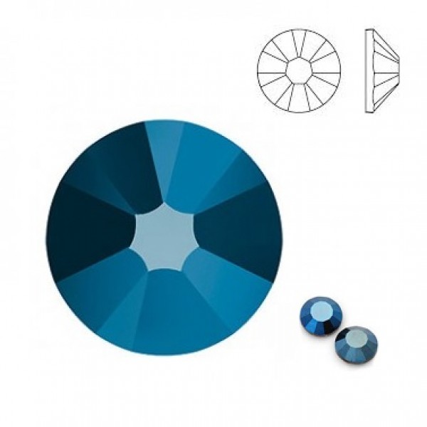 Crystal Metallic Blue F ss5 SWAROVSKI 2058 Xilion Rose Flat Back Non-Hotfix (x10)