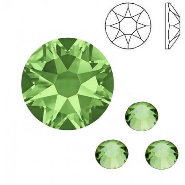 Peridot F ss20 SWAROVSKI 2088 Xirius Rose Flat Back Non-Hotfix (x10)