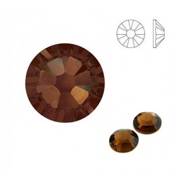 Smoked Topaz F ss5 SWAROVSKI 2058 Xilion Rose Flat Back Non-Hotfix (x10)