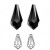 SWAROVSKI 6000 Teardrop Pendant 15x7.5mm Jet (x1)