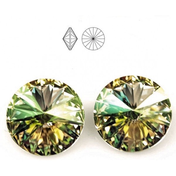 SWAROVSKI Rivoli 14mm Luminous Green F (x1)