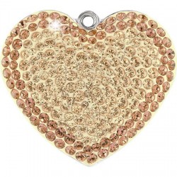 SWAROVSKI Pavé Heart Pendant 26mm Silk/Ligth Peach (x1)