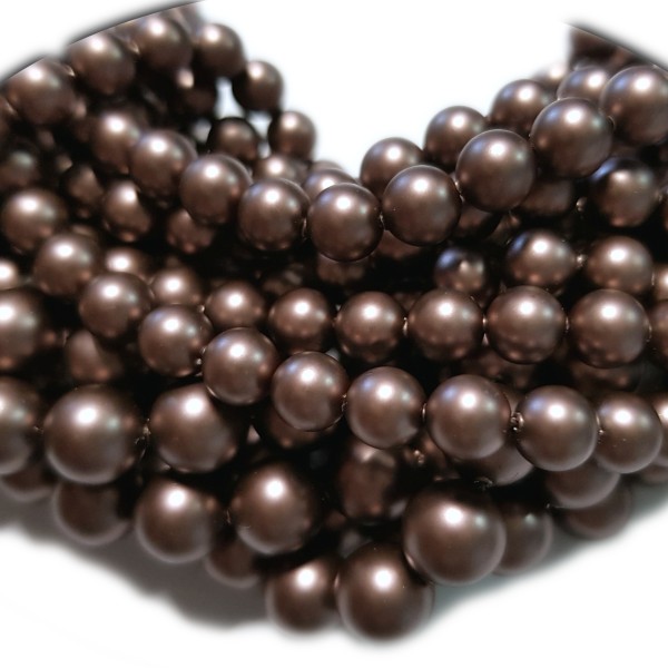 Crystal (001) Velvet Brown Pearl 10mm (951) (x1)