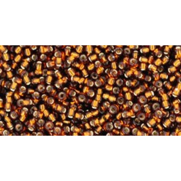 Toho Silver-Lined Smoky Topaz 10g