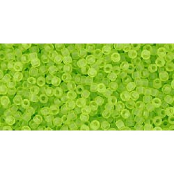 15/0 Toho Transparent-Fr Lime Green 10g