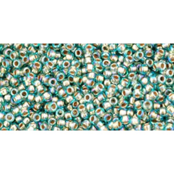 Toho Nr15 Gold-lined Rnbw Aqua 10g