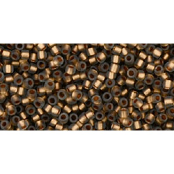 Toho Nr15 Frosted Gold-lined Black Diamond 10g